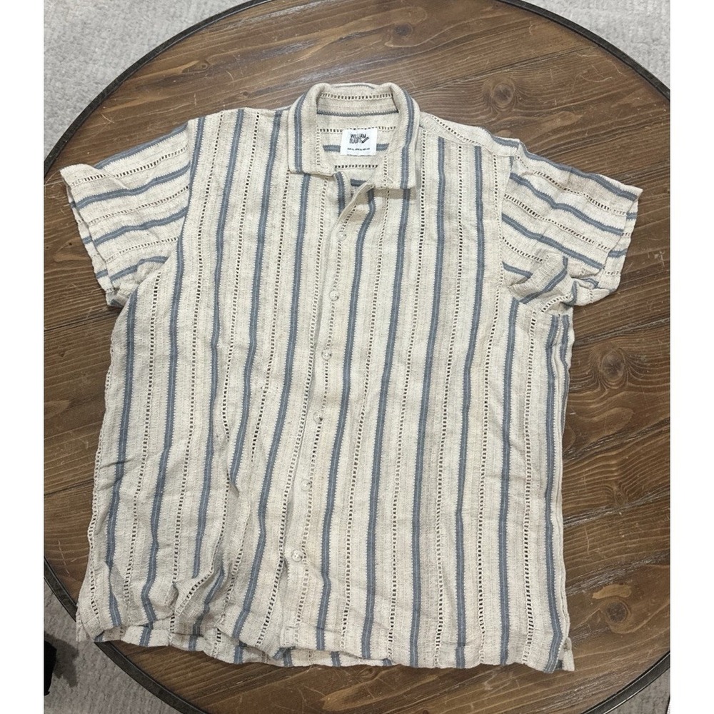 William Rast Knit Shirt Men XL Button Down Short Sleeve Classic Preppy Coast